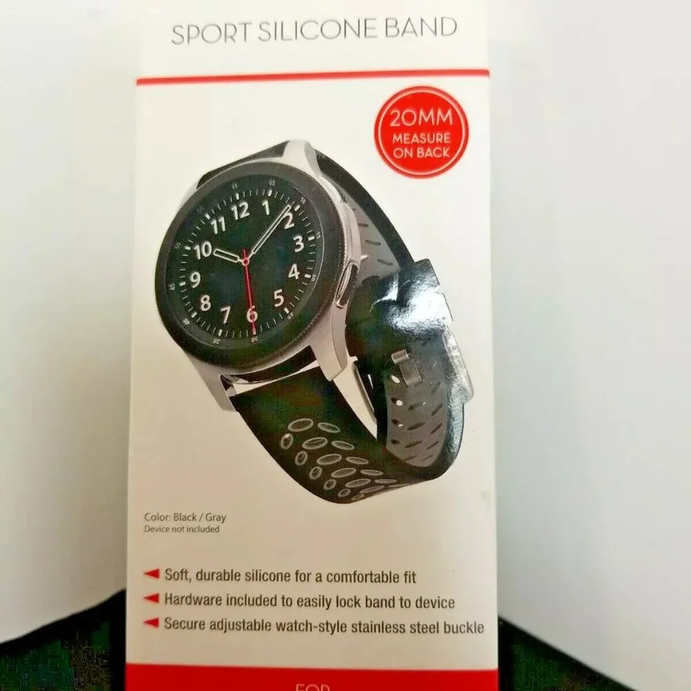 Sport Silicone Watch Band For Samsung Watches & any Watch With 20MM Band Width